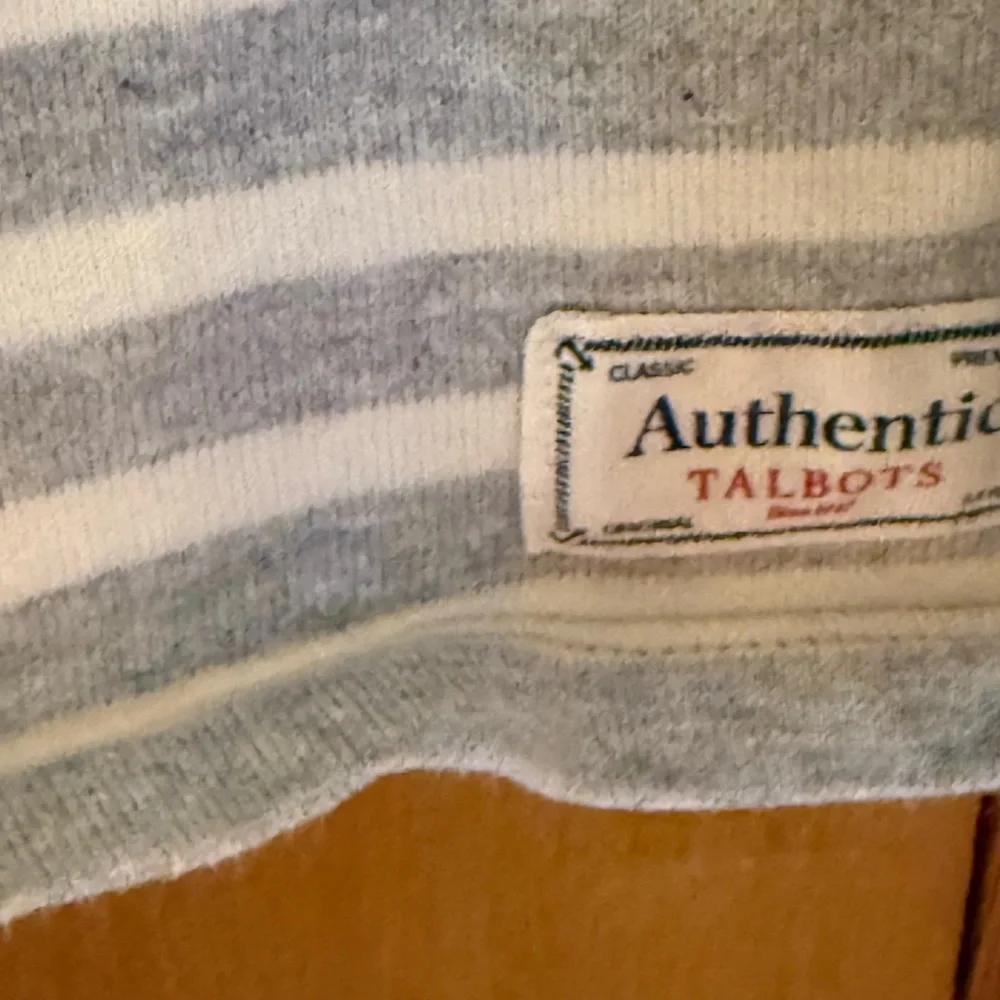 Talbots Beige Blue and Pink Stripes Cotton Top Size L - Picture 4 of 4